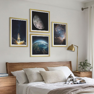 Set tablouri gata de agățat Galaxia rachetă Space Earth