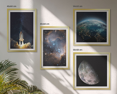 Set tablouri gata de agățat Galaxia rachetă Space Earth