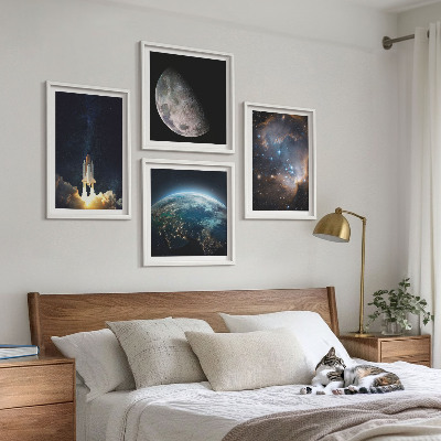 Set tablouri gata de agățat Galaxia rachetă Space Earth