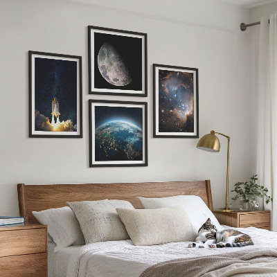 Set tablouri gata de agățat Galaxia rachetă Space Earth
