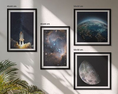 Set tablouri gata de agățat Galaxia rachetă Space Earth