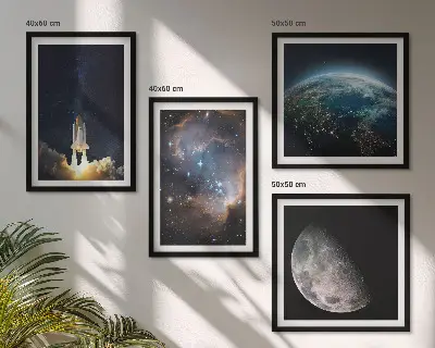 Set de tablouri Galaxia rachetă Space Earth gata de agățat