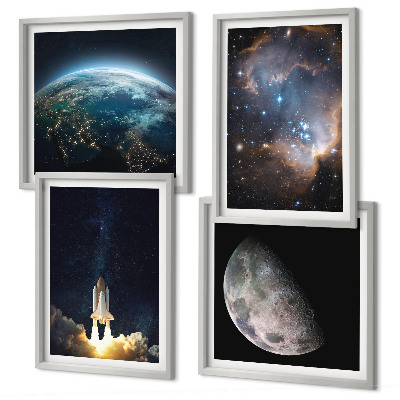Set tablouri gata de agățat Galaxia rachetă Space Earth