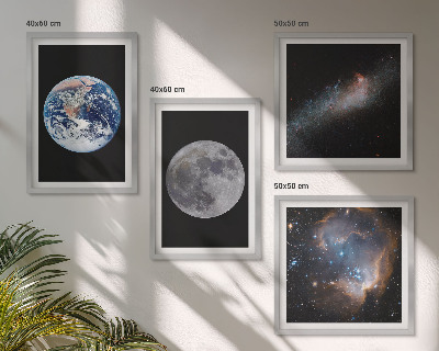 Compoziție de tablouri pentru perete Galaxie Spațiu Lună