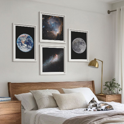 Compoziție de tablouri pentru perete Galaxie Spațiu Lună