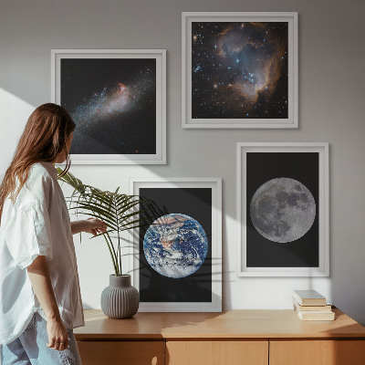 Compoziție de tablouri pentru perete Galaxie Spațiu Lună