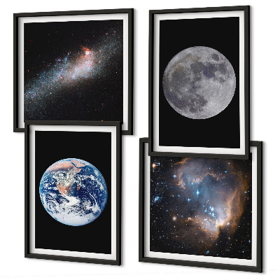 Compoziție de tablouri pentru perete Galaxie Spațiu Lună