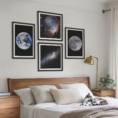 Compoziție de tablouri pentru perete Galaxie Spațiu Lună