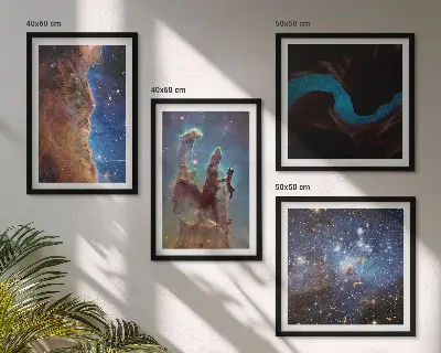 Set de tablouri cu peisaje spațiale ale galaxiilor gata de agățat
