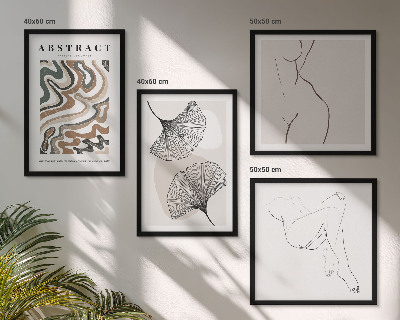Set tablouri gata de agățat Forme abstracte de frunze boho