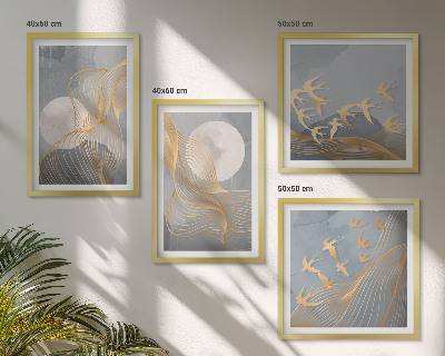 Set tablouri gata de agățat Cercuri abstracte gri