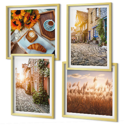 Set tablouri gata de agățat Străzi fermecătoare cu cafea