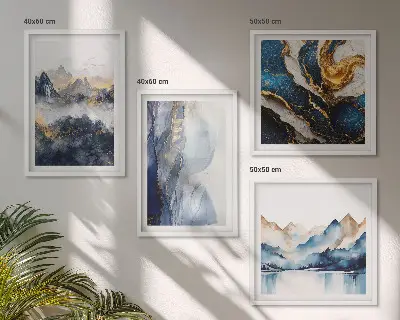 Set de tablouri Peisaje montane albastre gata de agățat