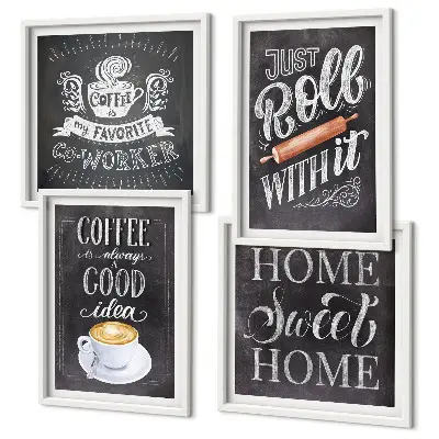 Set de tablouri gata de agățat cu motiv de cafea pentru o atmosferă caldă