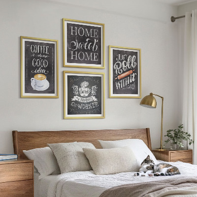 Set tablouri gata de agățat Căldură acasă cu rolă de cafea