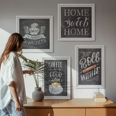 Set de tablouri gata de agățat cu motiv de cafea pentru o atmosferă caldă