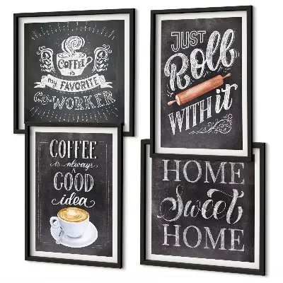 Set de tablouri gata de agățat cu motiv de cafea pentru o atmosferă caldă