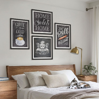 Set tablouri gata de agățat Căldură acasă cu rolă de cafea