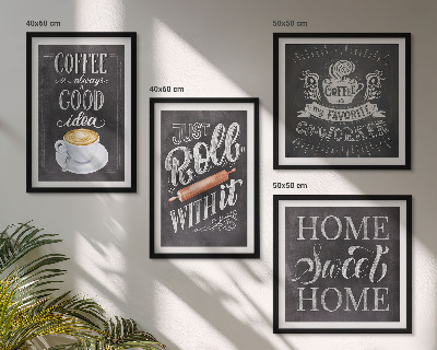 Set tablouri gata de agățat Căldură acasă cu rolă de cafea