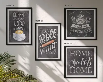 Set de tablouri gata de agățat cu motiv de cafea pentru o atmosferă caldă