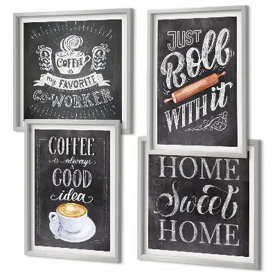 Set de tablouri gata de agățat cu motiv de cafea pentru o atmosferă caldă
