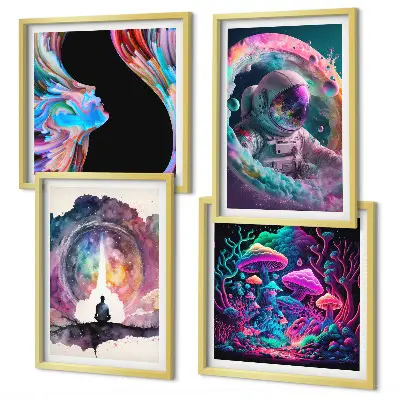 Set tablouri cu ilustrații de artă fantasy gata de agățat colorate