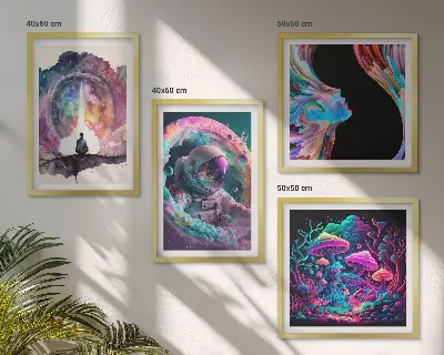 Set tablouri cu ilustrații de artă fantasy gata de agățat colorate