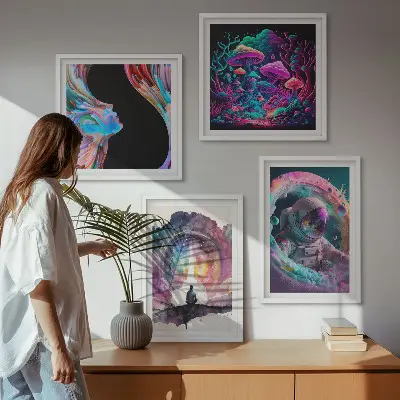Set tablouri cu ilustrații de artă fantasy gata de agățat colorate
