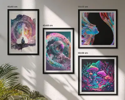 Set tablouri cu ilustrații de artă fantasy gata de agățat colorate