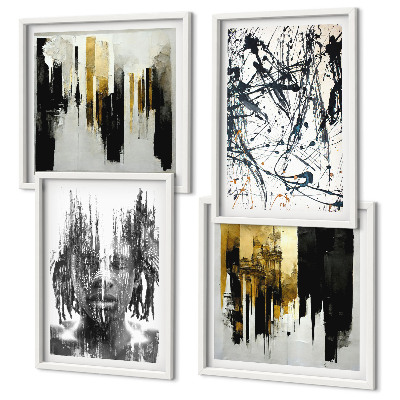 Compoziție de tablouri pentru perete Portrete abstracte contrastante