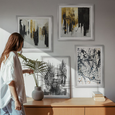 Compoziție de tablouri pentru perete Portrete abstracte contrastante