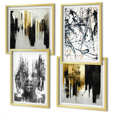 Compoziție de tablouri pentru perete Portrete abstracte contrastante