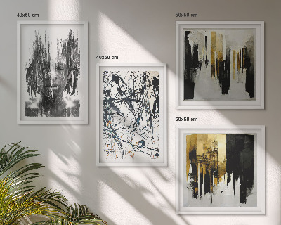 Compoziție de tablouri pentru perete Portrete abstracte contrastante