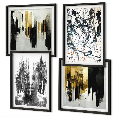 Compoziție de tablouri pentru perete Portrete abstracte contrastante