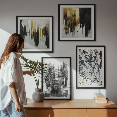 Compoziție de tablouri pentru perete Portrete abstracte contrastante
