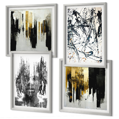 Compoziție de tablouri pentru perete Portrete abstracte contrastante