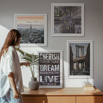 Compoziție de tablouri pentru perete Citat despre peisajele din New York