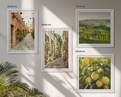 Set tablouri Străzi fermecătoare cu flori de lămâi gata de agățat
