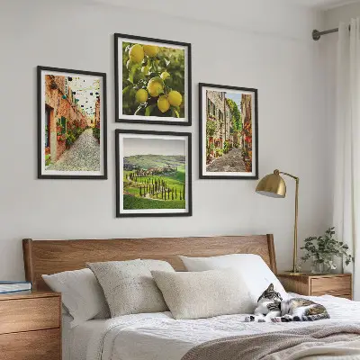 Set tablouri Străzi fermecătoare cu flori de lămâi gata de agățat