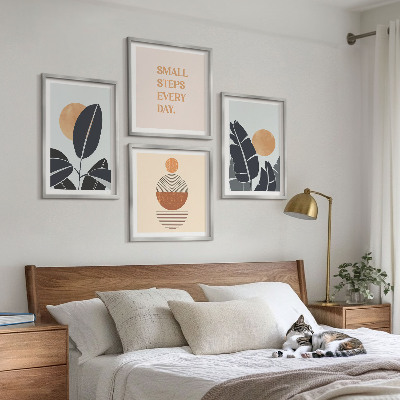 Set tablouri gata de agățat Modele de plante cu sori mari minimalisti