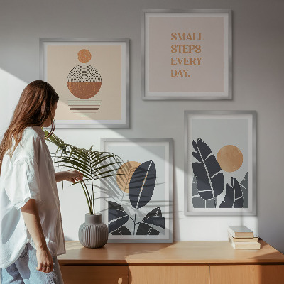 Set tablouri gata de agățat Modele de plante cu sori mari minimalisti
