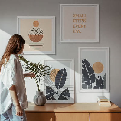 Set tablouri gata de agățat Modele de plante cu sori mari minimalisti
