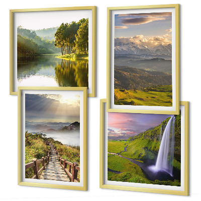 Set tablouri gata de agățat Cascadă peisaje montane