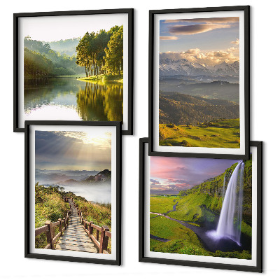 Set tablouri gata de agățat Cascadă peisaje montane