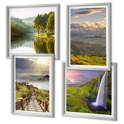 Set tablouri gata de agățat Cascadă peisaje montane