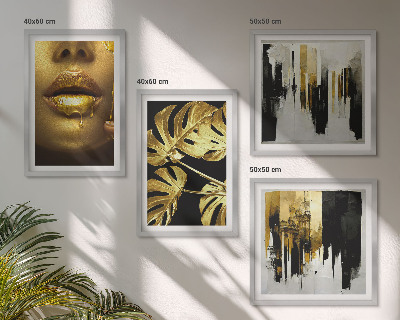 Set tablouri gata de agățat Pictură abstractă cu frunze