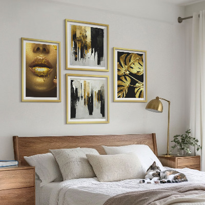 Set tablouri gata de agățat Pictură abstractă cu frunze