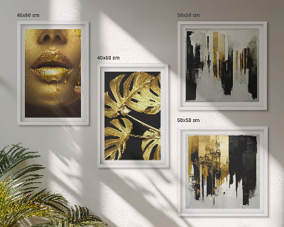 Set tablouri gata de agățat Pictură abstractă cu frunze