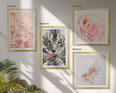 Set tablouri gata de agățat Trandafiri de pisică gri abstract