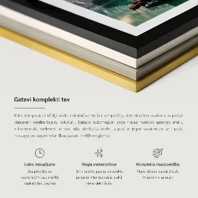 Compoziție de tablouri pentru perete cu modele abstracte negre